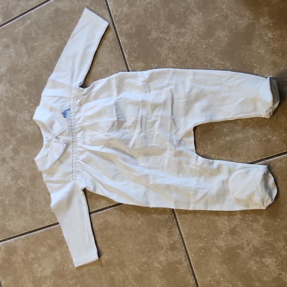 B.S. boys footsie with collar dolphin